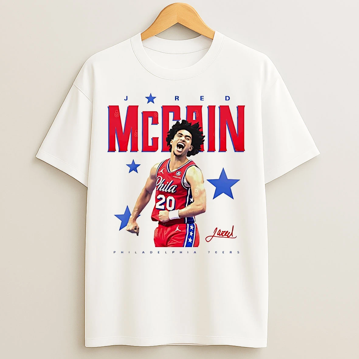 Classic Jared Mccain Scream Philadelphia 76ers Signature T Shirts