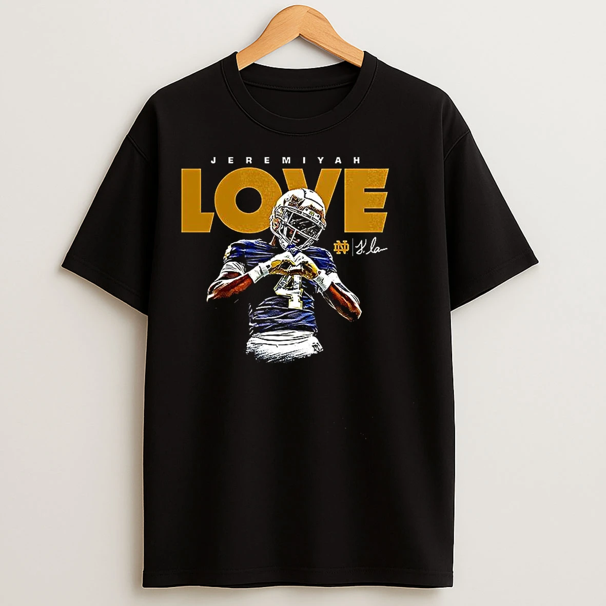 Classic Jeremiyah Love Notre Dame Fighting Irish Signature T Shirts