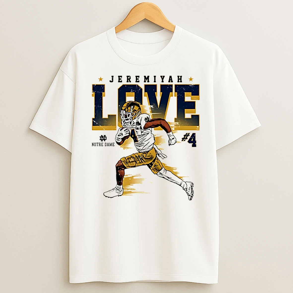 Classic Jeremiyah Love Notre Dame Football Ncaa Caricature Christmas T Shirts