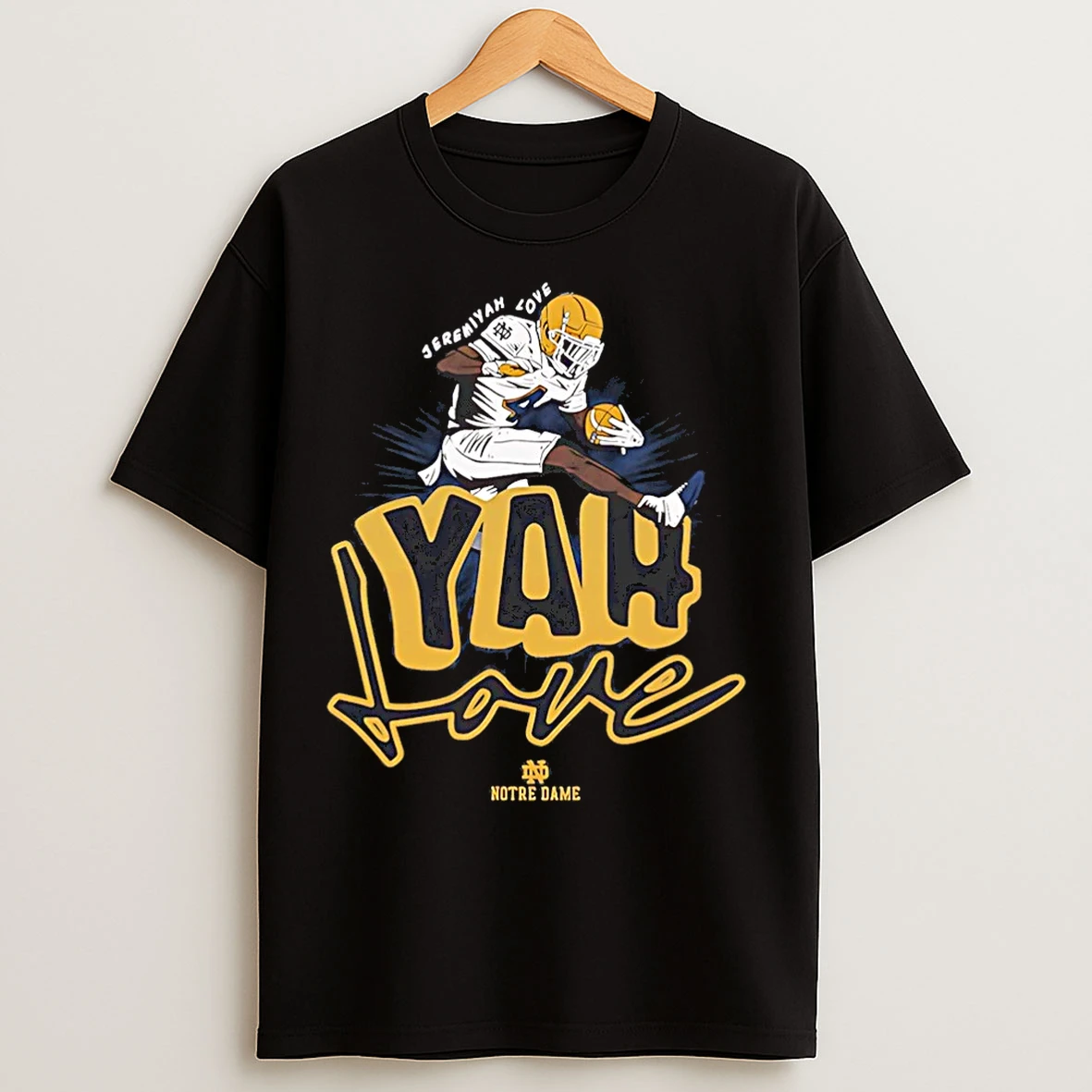 Classic Jeremiyah Love Notre Dame Football Ncaa Graphic Christmas T Shirts