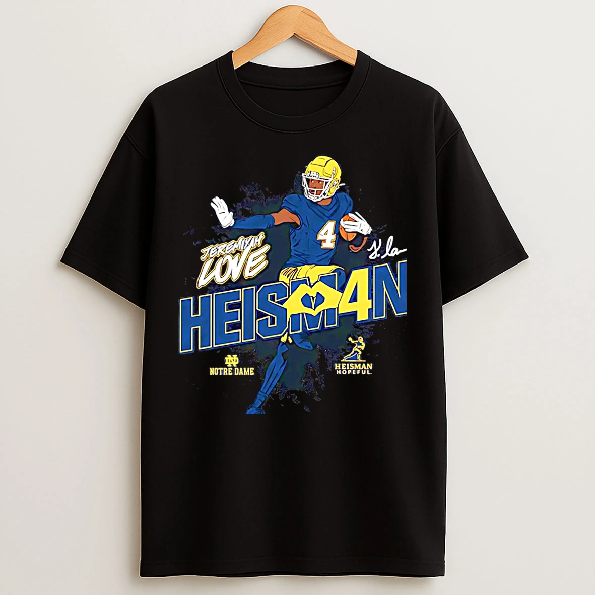 Classic Jeremiyah Love Notre Dame Football Ncaa Heisman Stance Christmas T Shirts
