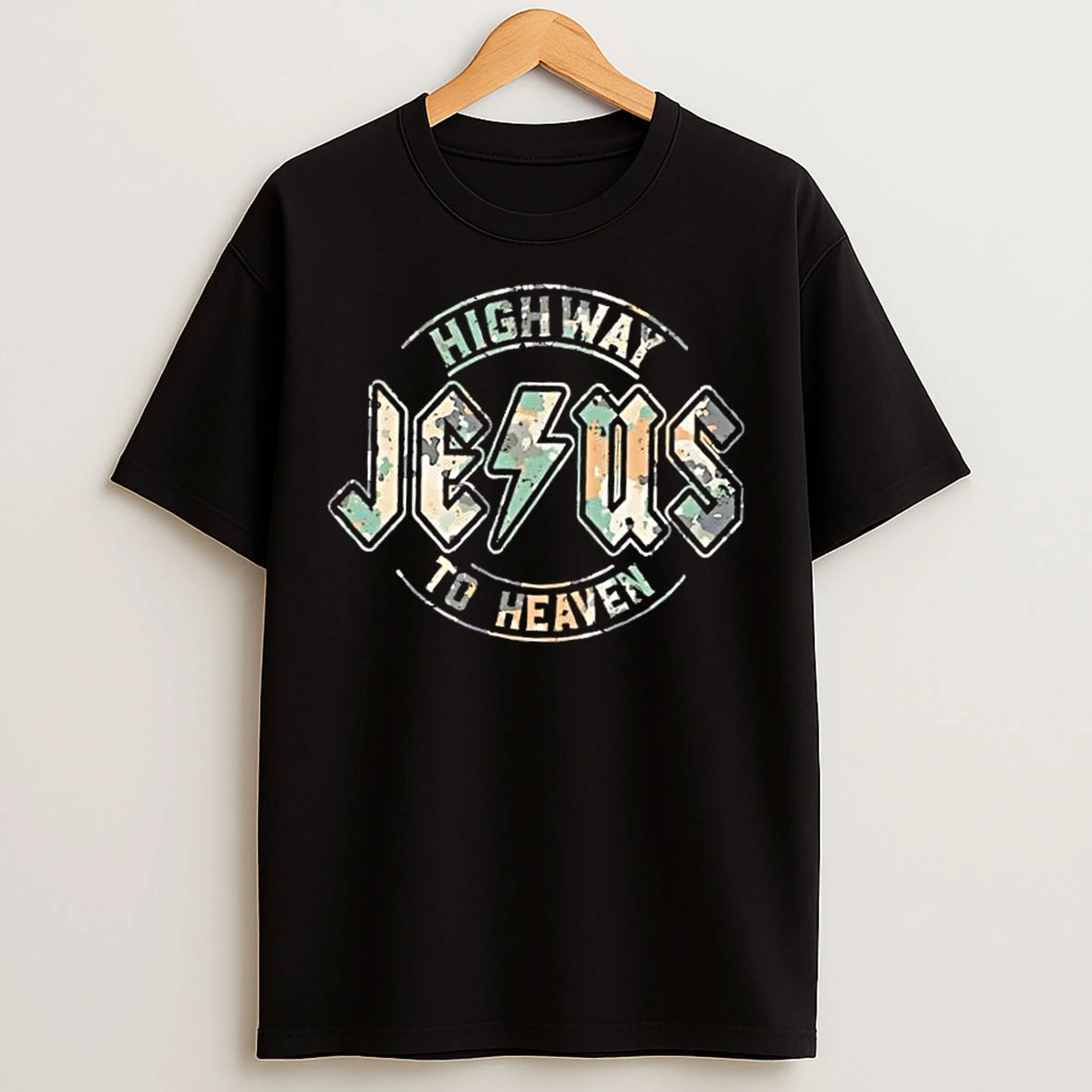 Classic Jesus Highway To Heaven Camo Camouflage T Shirts