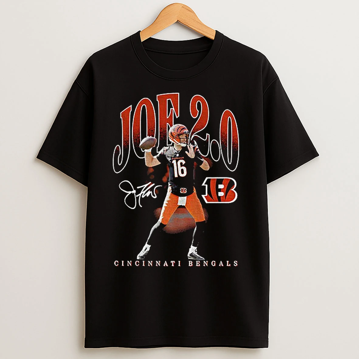 Classic Joe Flacco 2 0 Cincinnati Bengals Football Nfl Signature Vintage T Shirts