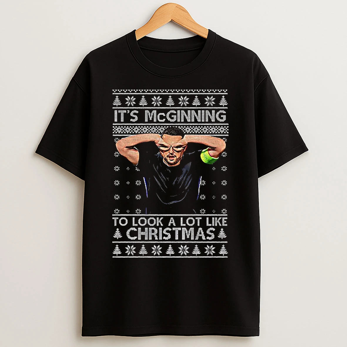 Classic John Mcginn Funny Christmas Its Mcginning To Look A Lot Like Xmas T Shirts
