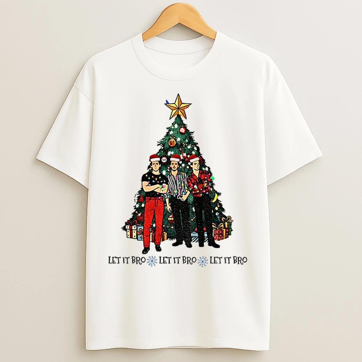 Classic Jonas Brothers Christmas Tree Let It Bro Let It Bro T Shirts