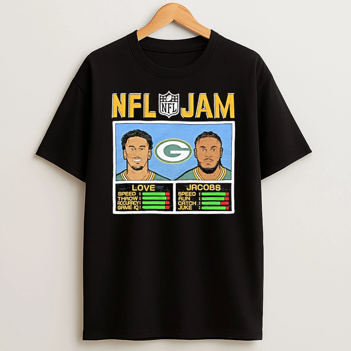 Classic Jordan Love And Josh Jacobs Nfl Jam Green Bay Packers T Shirts