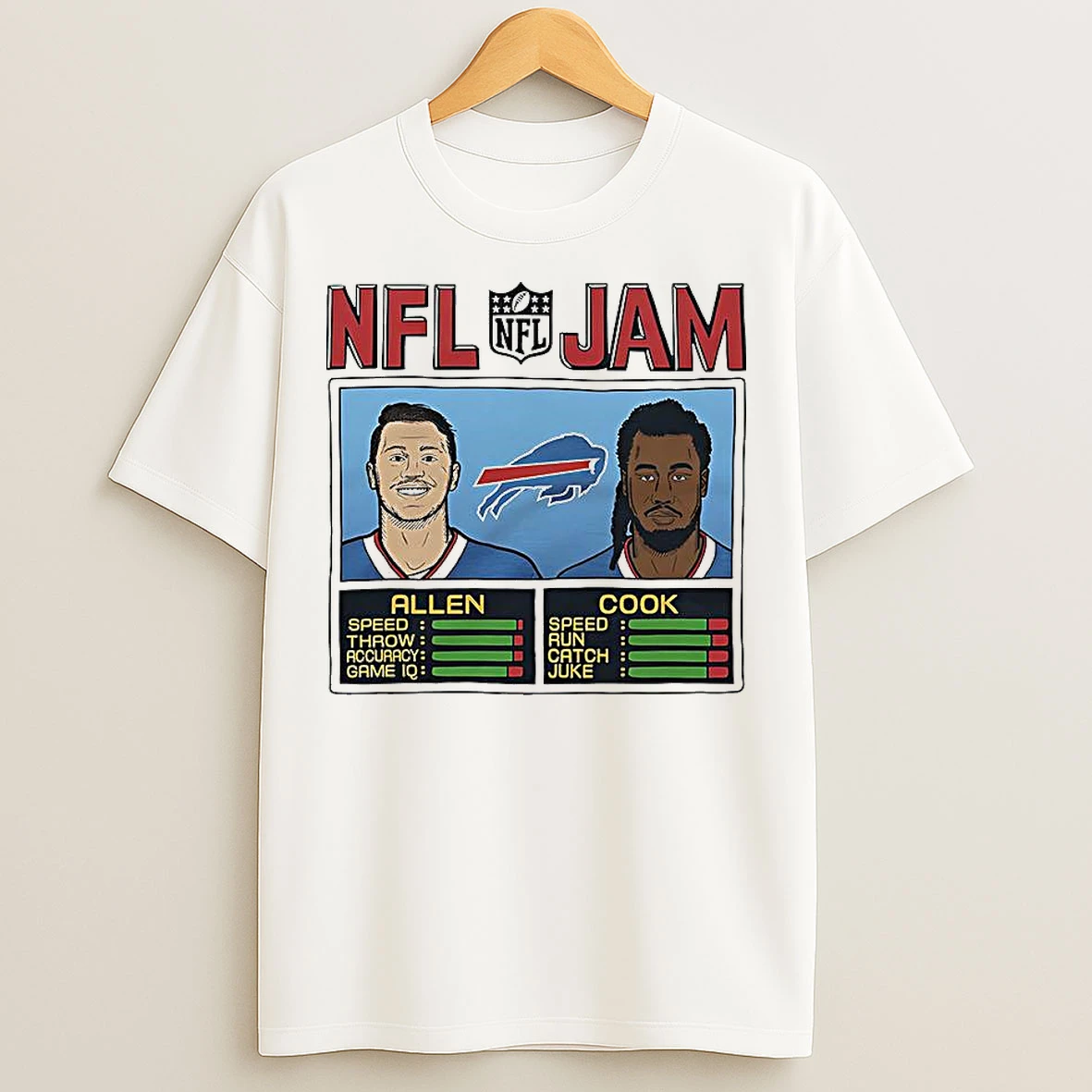 Classic Josh Allen And James Cook Buffalo Bills Nfl Jam Classic Video Game T Shirts