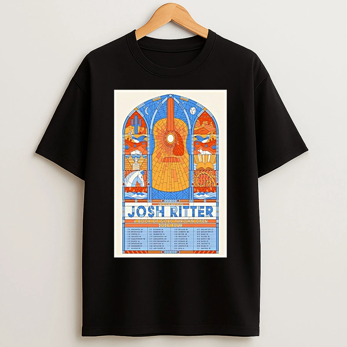 Classic Josh Ritter 2026 A Book Of Gold Thrown Open Tour T Shirts