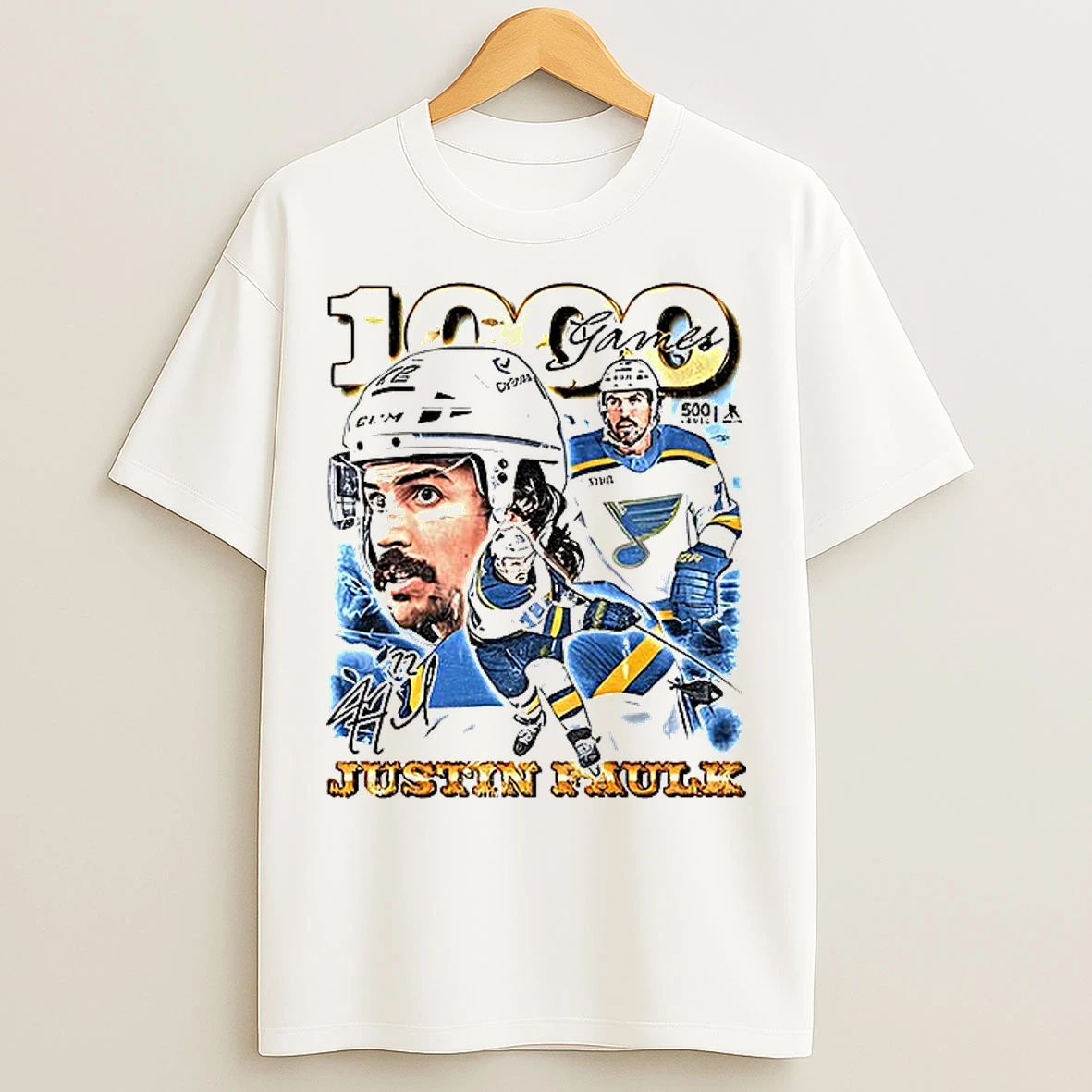 Classic Justin Faulk St Louis Blues 1000 Games Hockey Nhl 2025 T Shirts