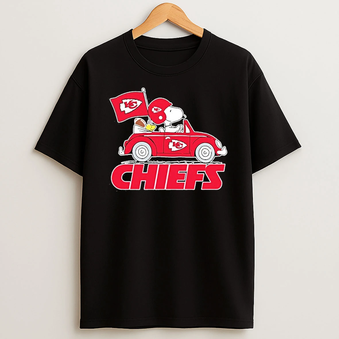 Classic Kansas City Chiefs Football X Snoopy Drive Car T Shirts