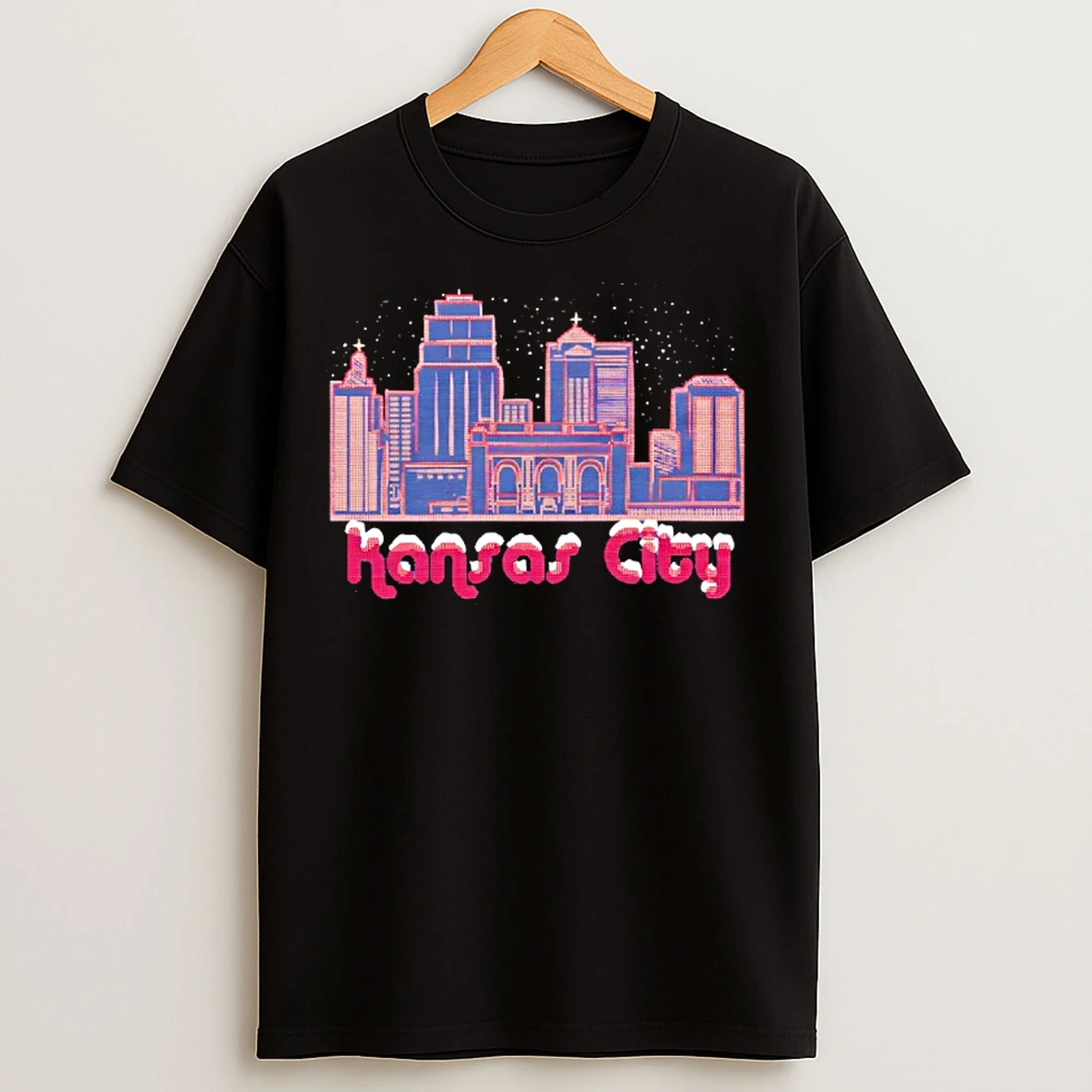 Classic Kansas City Holiday Christmas Skyline T Shirts