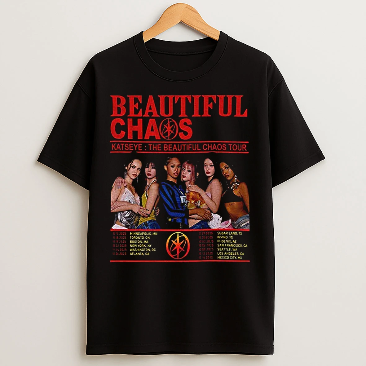 Classic Katseye The Beautiful Chaos Tour 2025 T Shirts