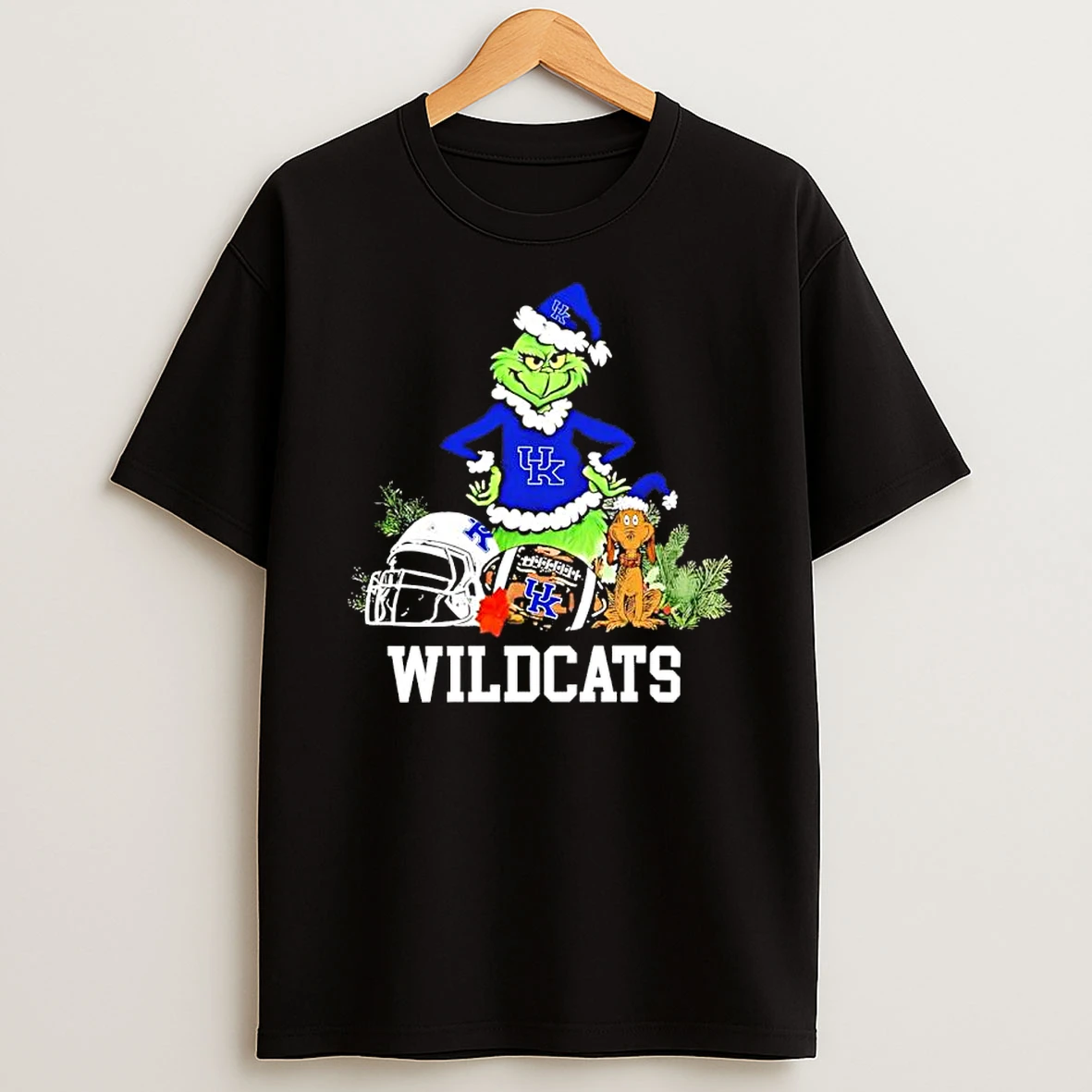 Classic Kentucky Wildcats The Grinch And Max Helmet Christmas 2025 T Shirts