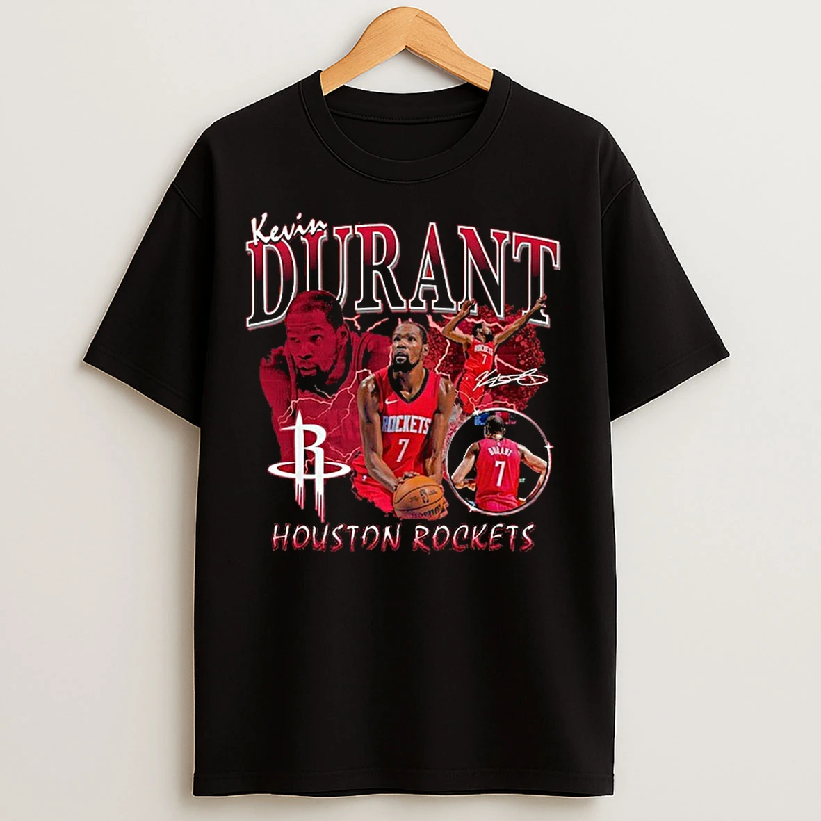 Classic Kevin Durant Houston Rockets Player Collage T Shirts