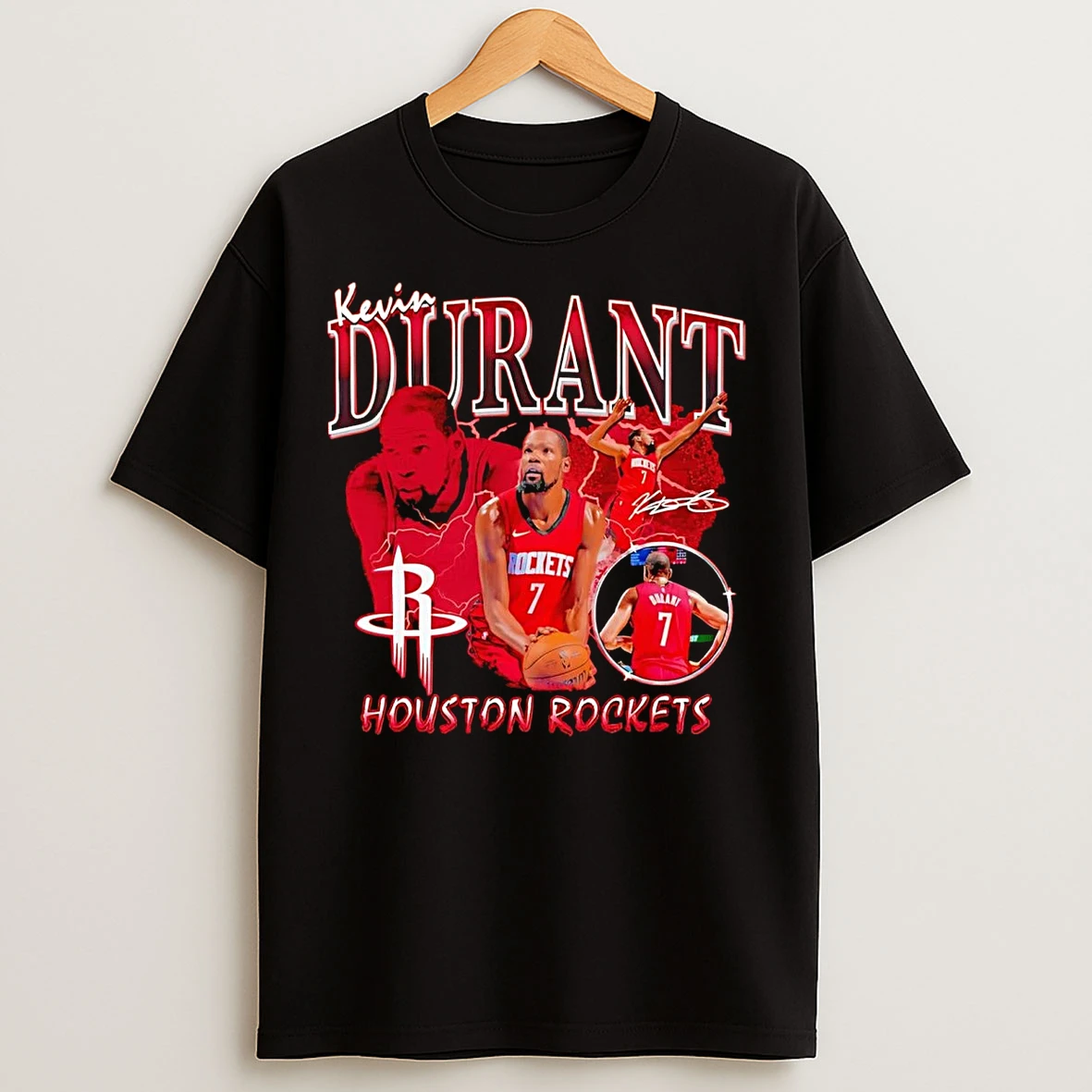 Classic Kevin Durant Player Collage Houston Rockets T Shirts