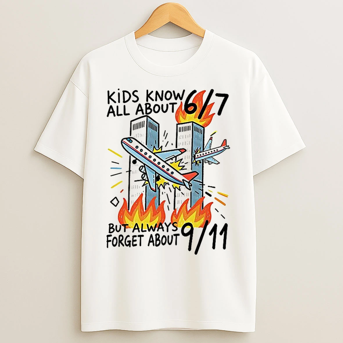 Classic Kids Know All About 6 7 But Always Forget About 9 11 Twin Towers T Shirts