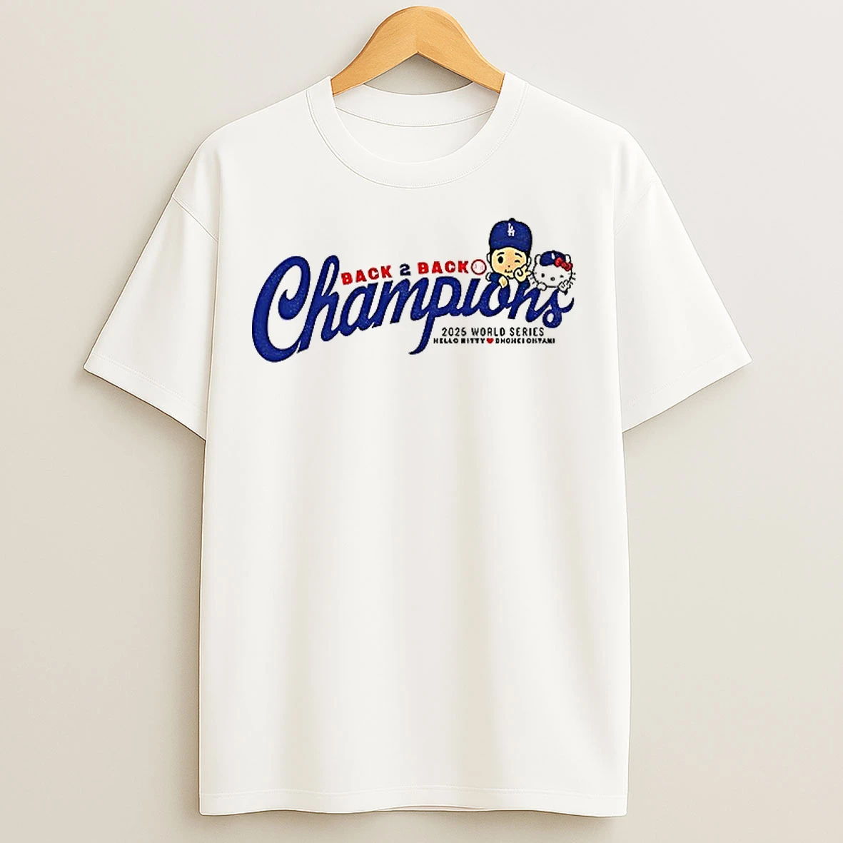 Classic Kitty X Shohei Ohtani Los Angeles Dodgers Back 2 Back Champions 2025 World Series T Shirts