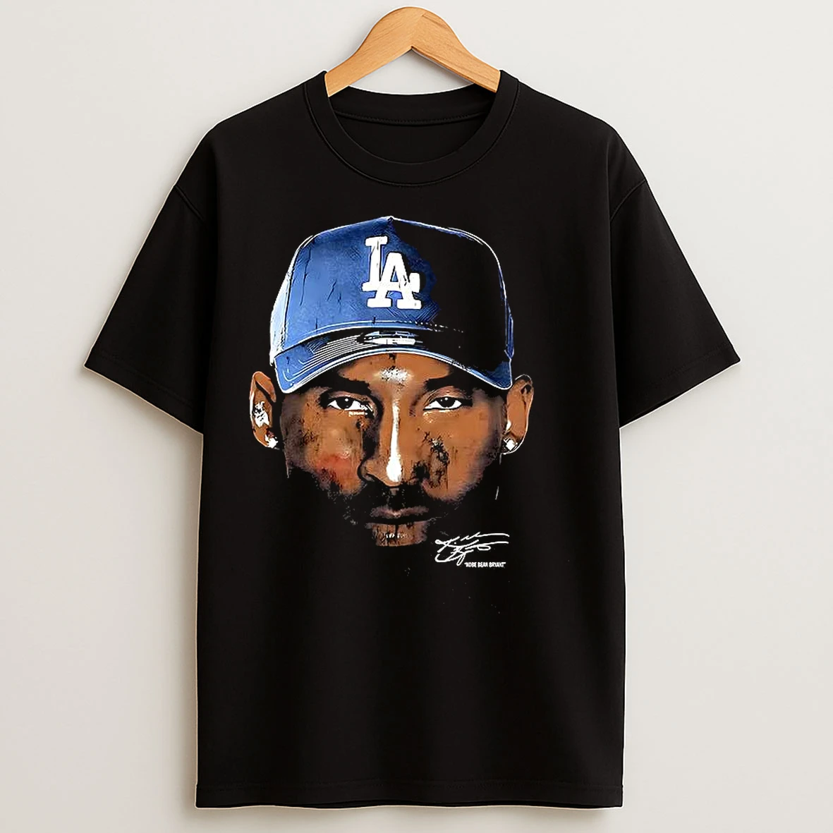 Classic Kobe Bryant Los Angeles Dodgers Big Face Signature T Shirts