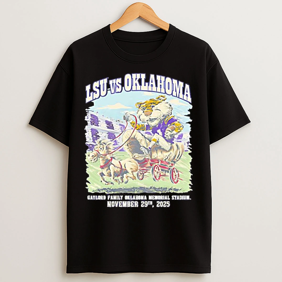 Classic Lsu Vs Oklahoma Game Day 2025 Mascot T Shirts