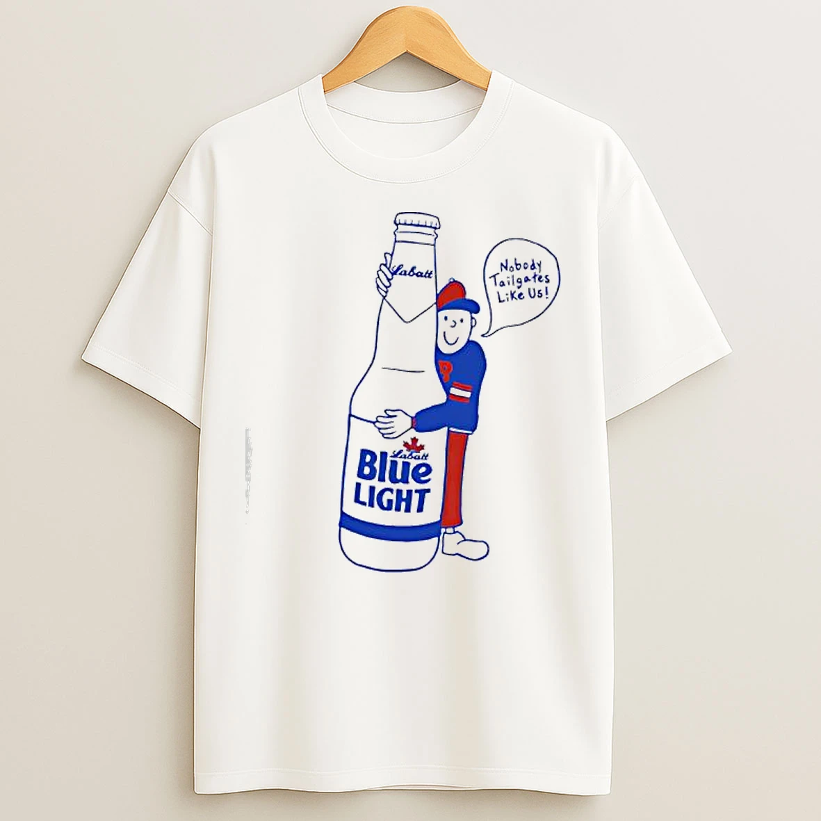 Classic Labatt Blue Light Beer Nobody Tailgates Like Us T Shirts