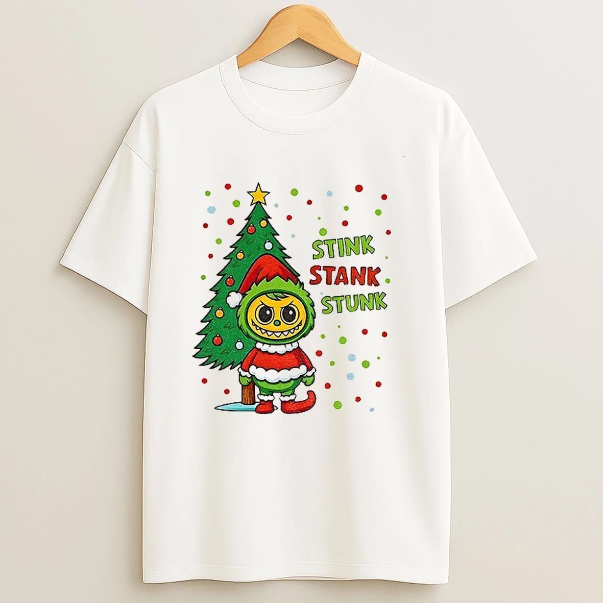 Classic Labubu Elf Xmas Stink Stank Stunk Christmas T Shirts