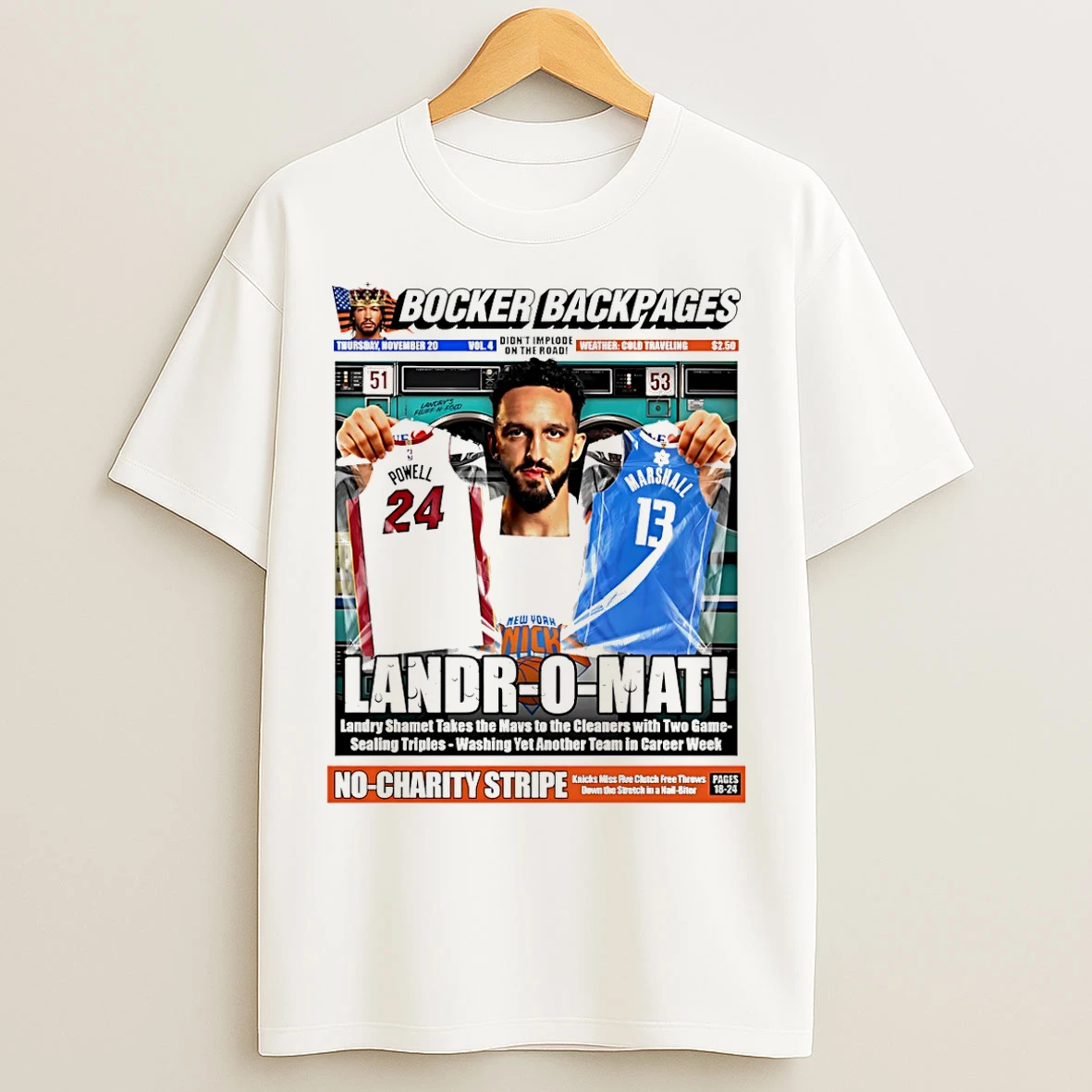 Classic Landr O Mat Powell 24 And Marshall Ny Knicks T Shirts