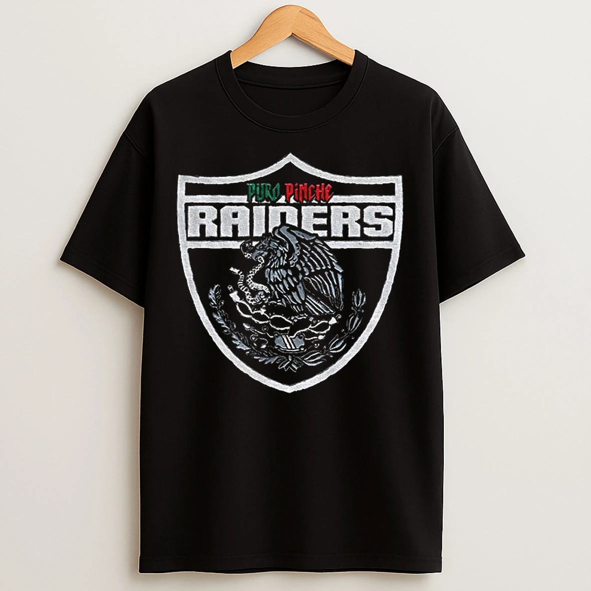Classic Las Vegas Raiders Mexico Puro Pinche Logo T Shirts