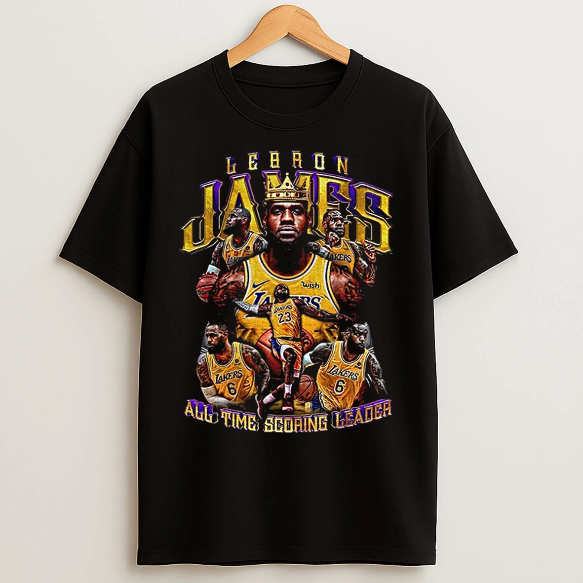 Classic Lebron James 23 Los Angeles Lakers King All Time Scoring Leader Nba Basketball T Shirts
