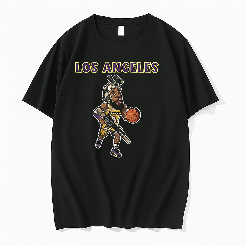 Classic Lebron James Los Angeles Lakers Basketball Soldier T Shirts
