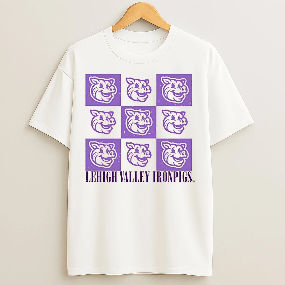 Classic Lehigh Valley Ironpigs Checkerboard T Shirts