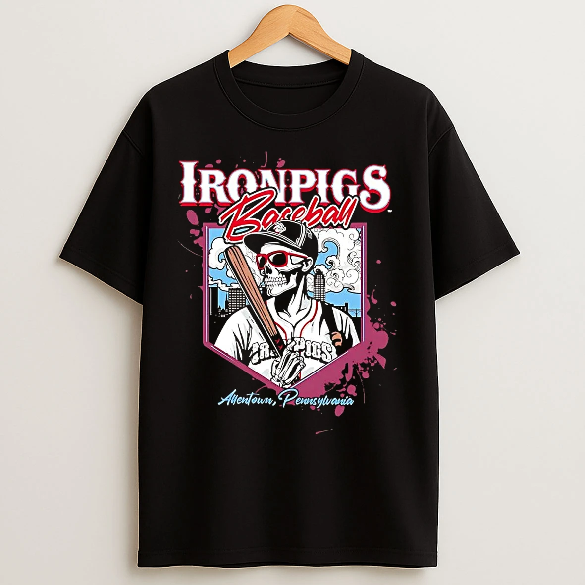 Classic Lehigh Valley Ironpigs Skeleton Allentown T Shirts