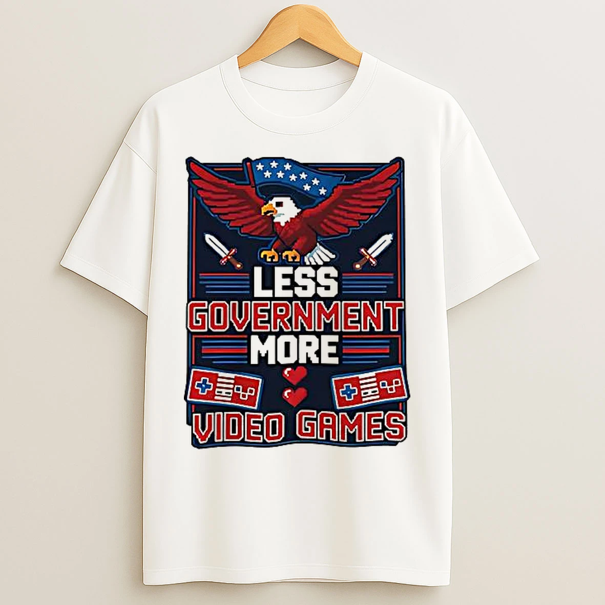 Classic Less Government More Video Games T Shirts