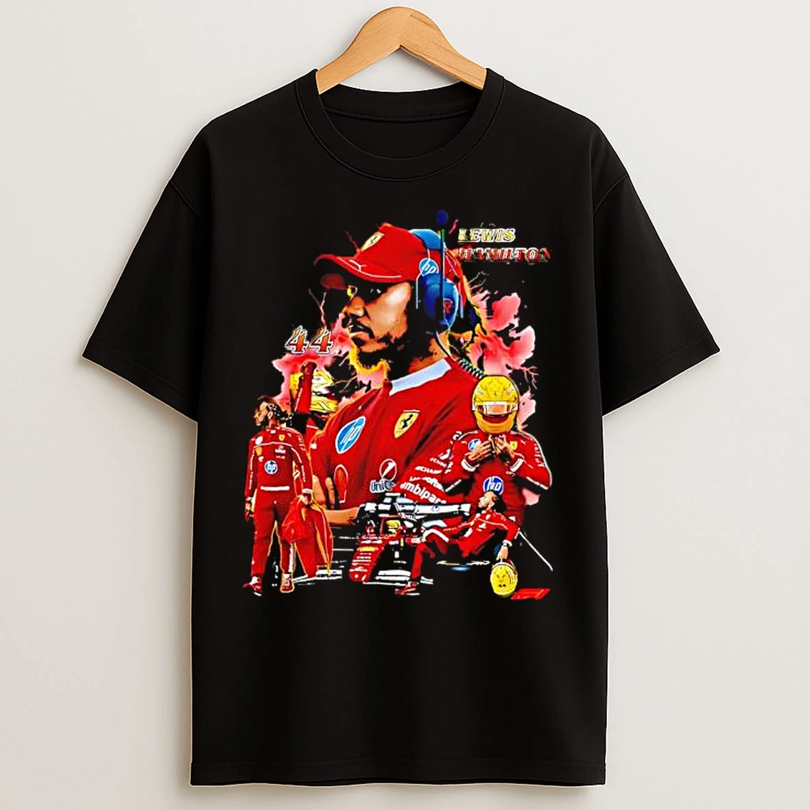 Classic Lewis Hamilton Formula 1 Driver Scuderia Ferrari Team Gear T Shirts