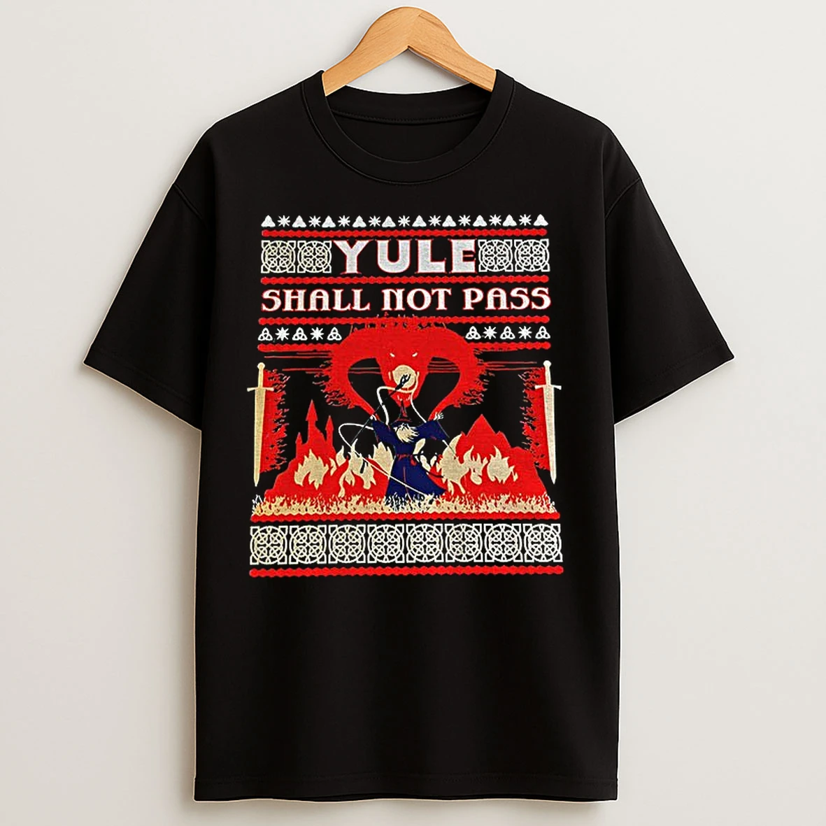 Classic Lord Of The Rings Yule Shall Not Pass Christmas T Shirts