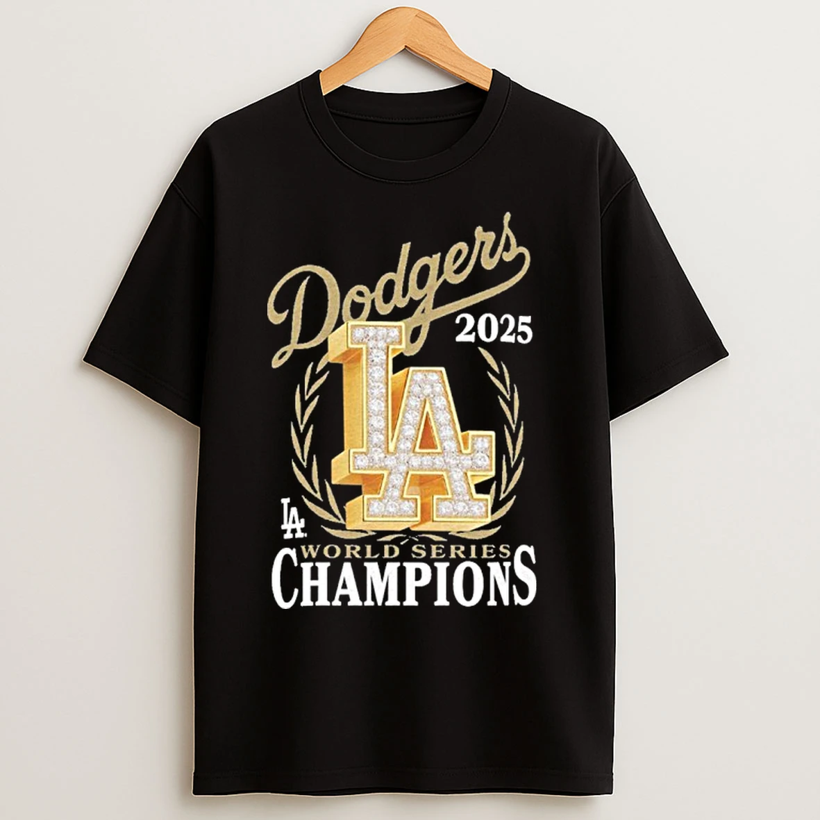 Classic Los Angeles Dodgers 2025 World Series Champions Medallion Logo T Shirts