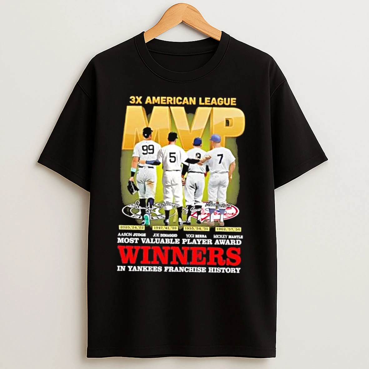 Classic Los Angeles Dodgers 3x American League Mvp Judge Dimaggio Berra Mantle Winners T Shirts
