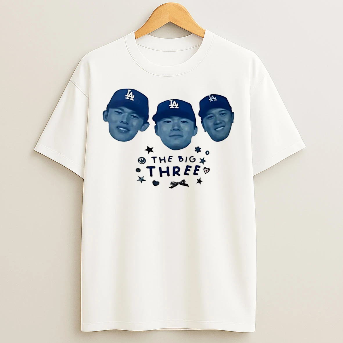 Classic Los Angeles Dodgers Baseball The Big Three T Shirts