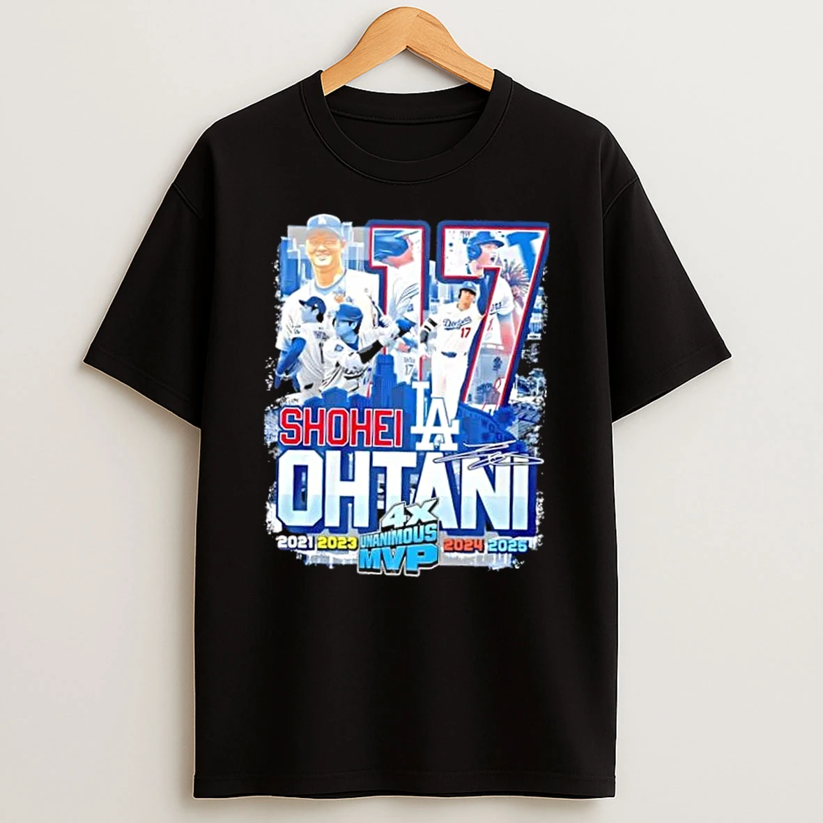 Classic Los Angeles Dodgers Shohei Ohtani 4x Unanimous Mvp Signature T Shirts