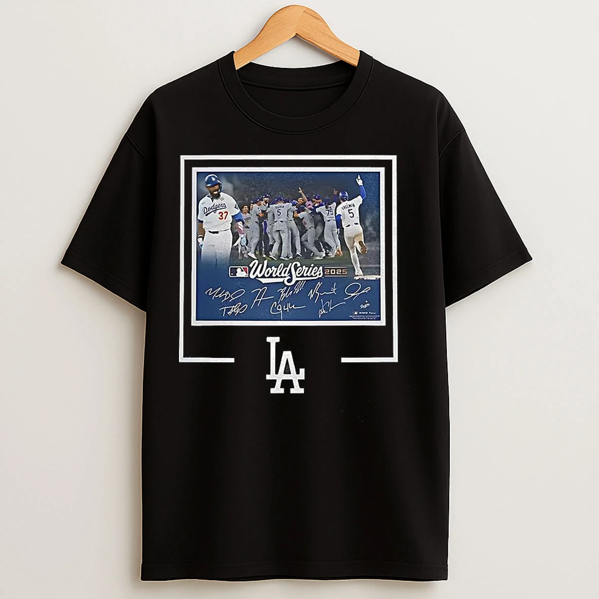 Classic Los Angeles Dodgers World Series 2025 Champions Player Autographed T Shirts