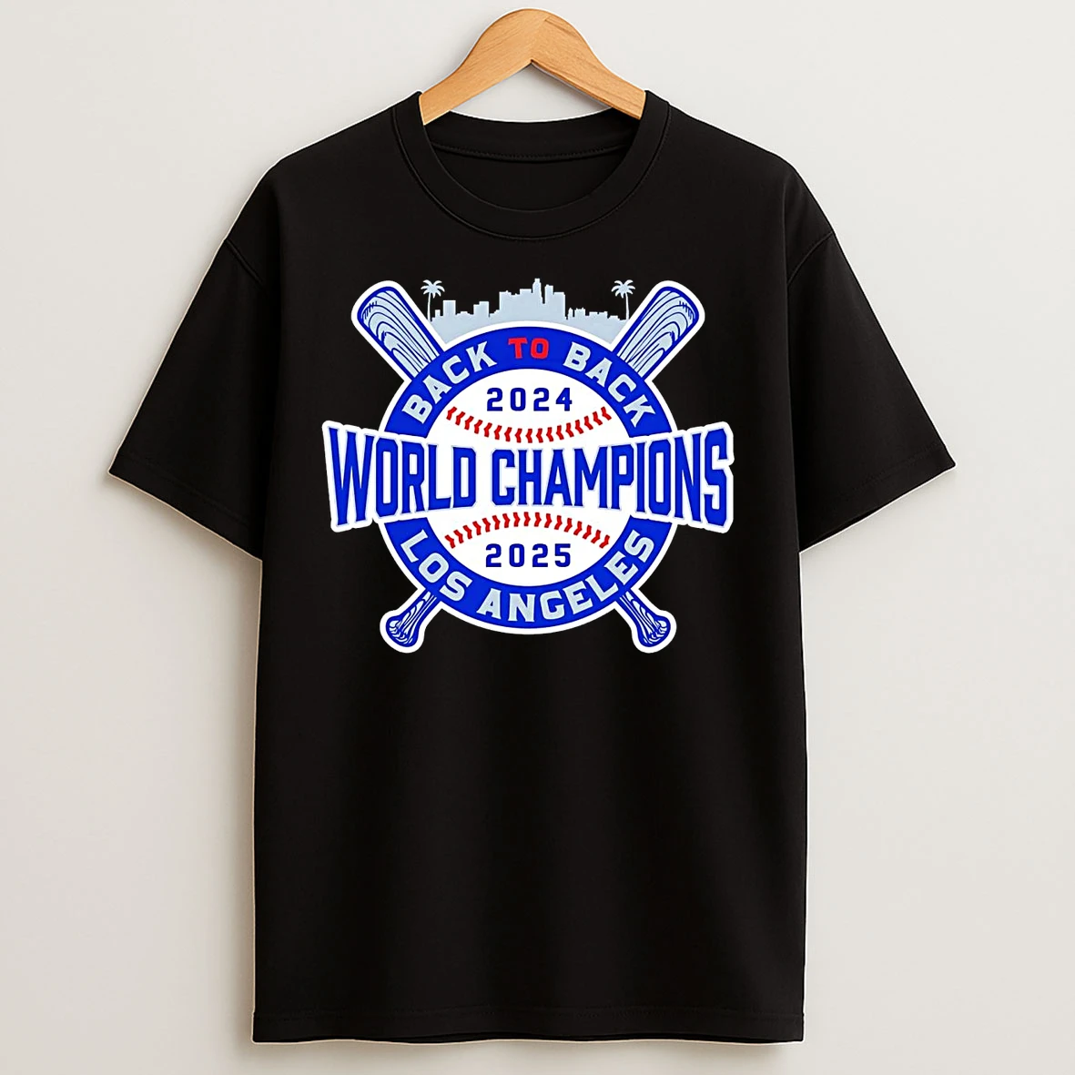 Classic Los Angeles Dodgers Back To Back World Champions 2025 Skyline T Shirts