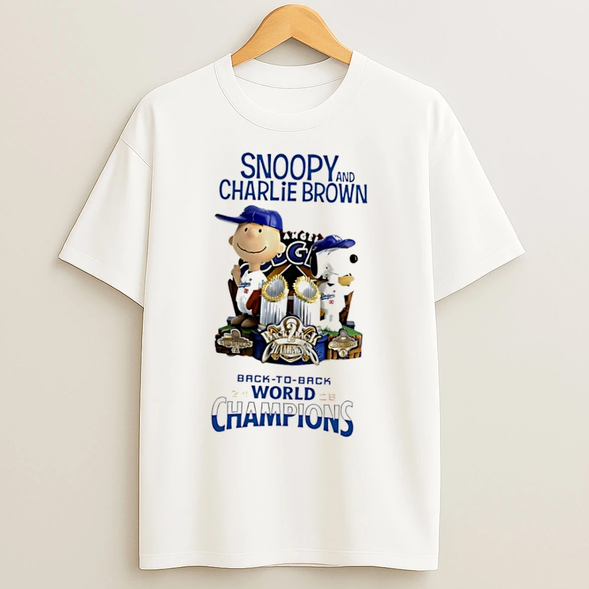 Classic Los Angeles Dodgers X Snoopy Peanuts 2025 World Series Back To Back Champions T Shirts