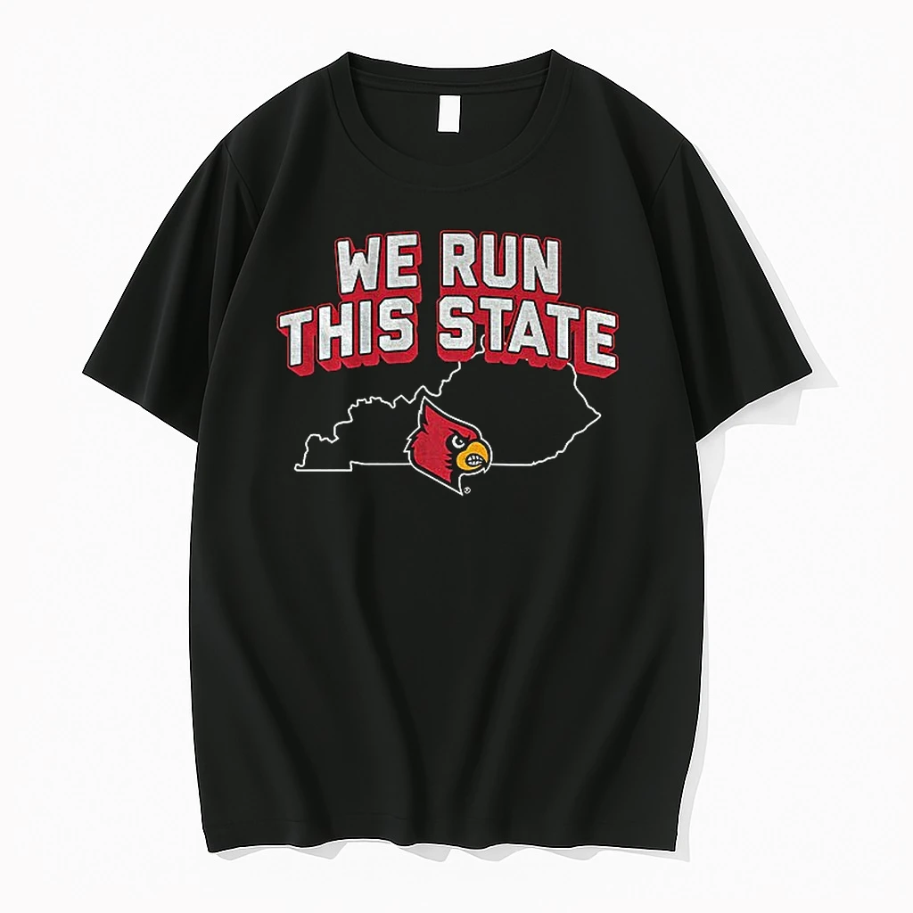 Classic Louisville Cardinals Basketball We Run This State Logo T Shirts