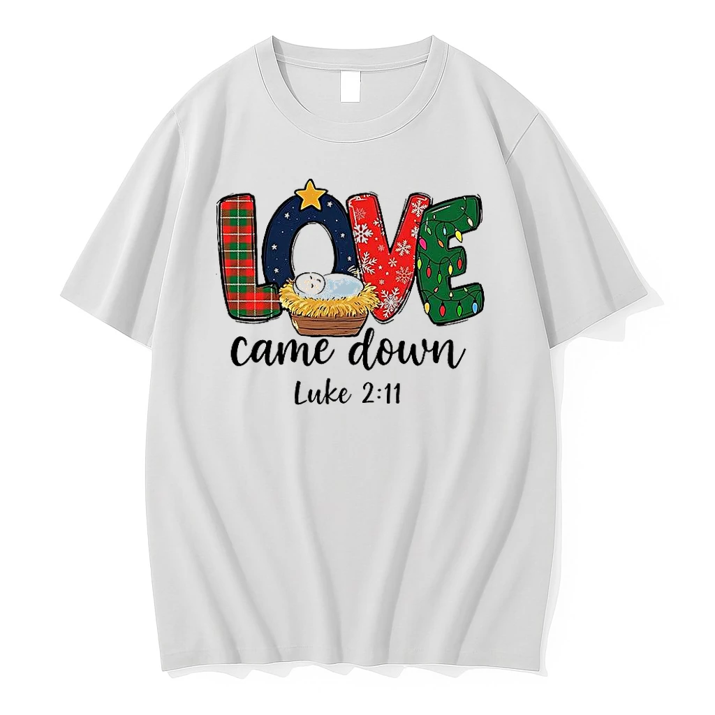 Classic Love Came Down Luke 211 Christian Christmas T Shirts