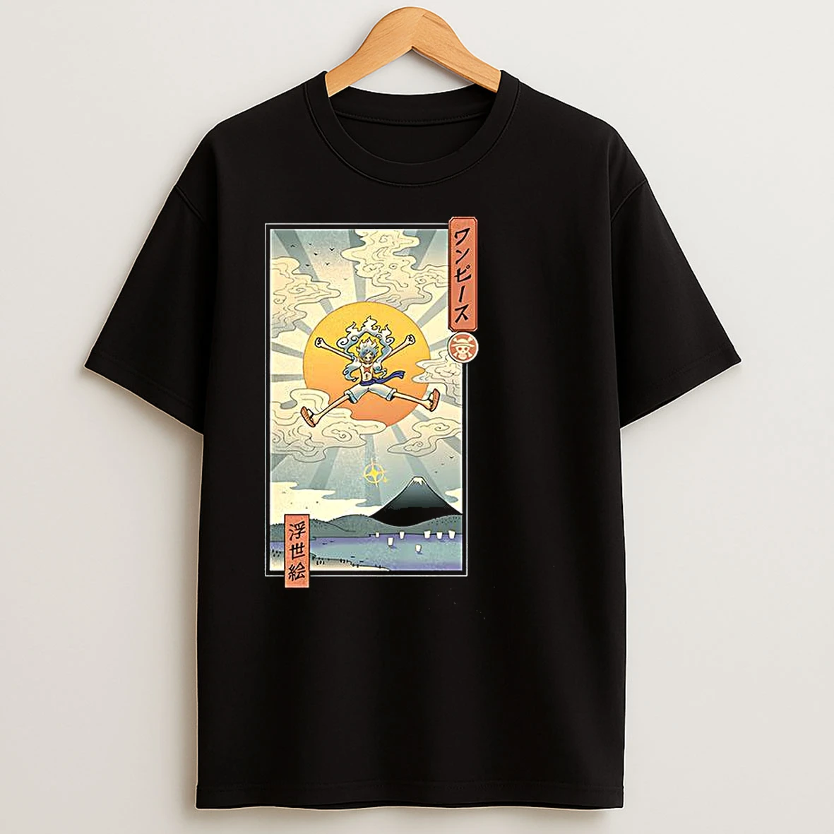Classic Luffy Gear 5 One Piece Anime Pirates Ukiyo E T Shirts