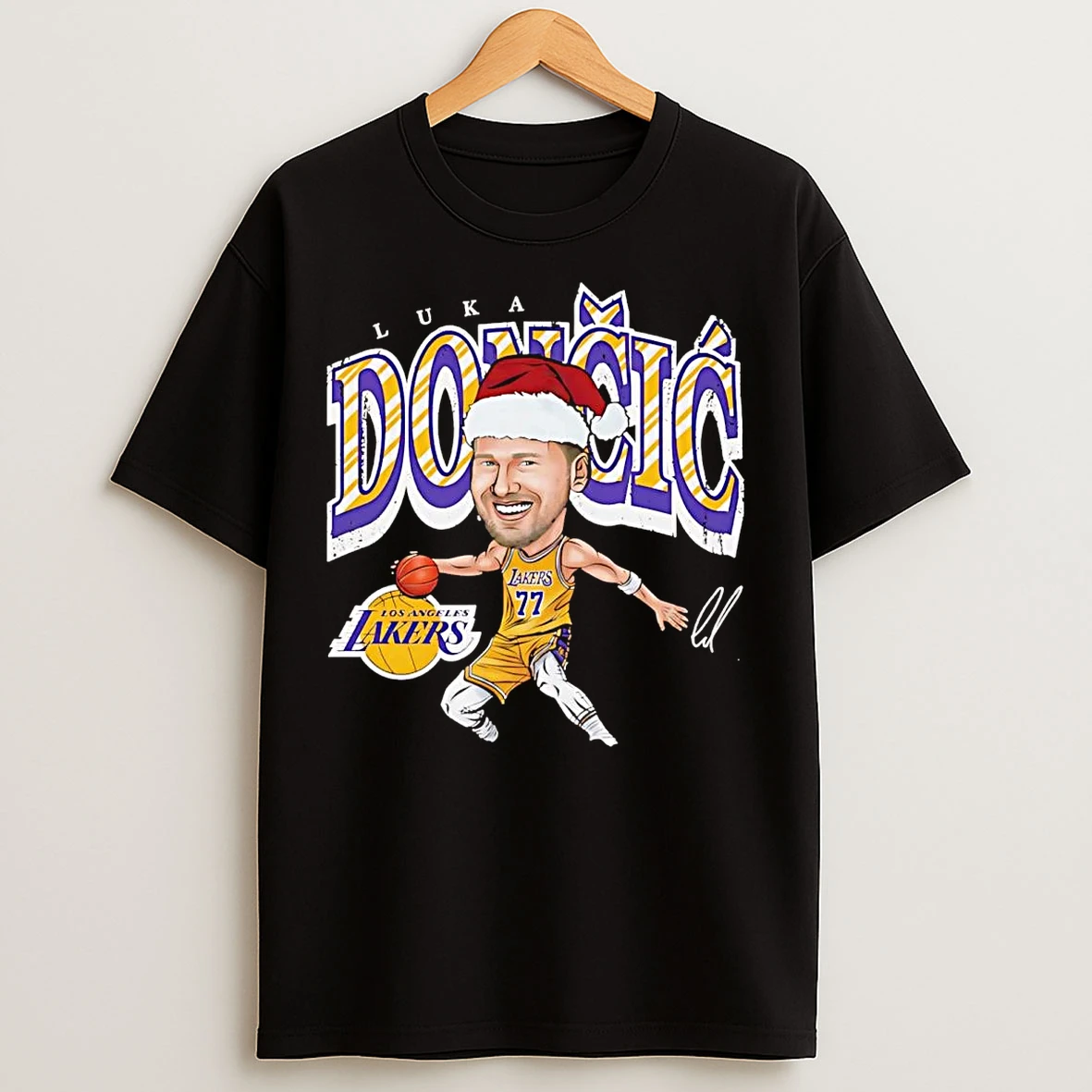 Classic Luka Doncic Santa Cartoon Los Angeles Lakers T Shirts
