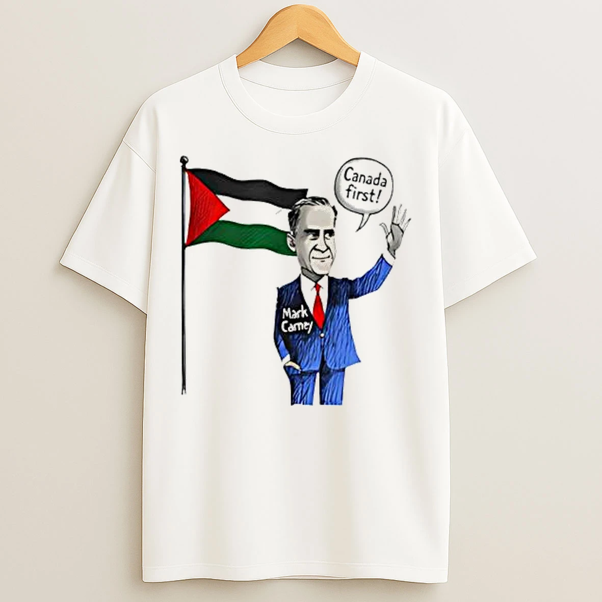 Classic Mark Carney Palestine Canada First Flag T Shirts