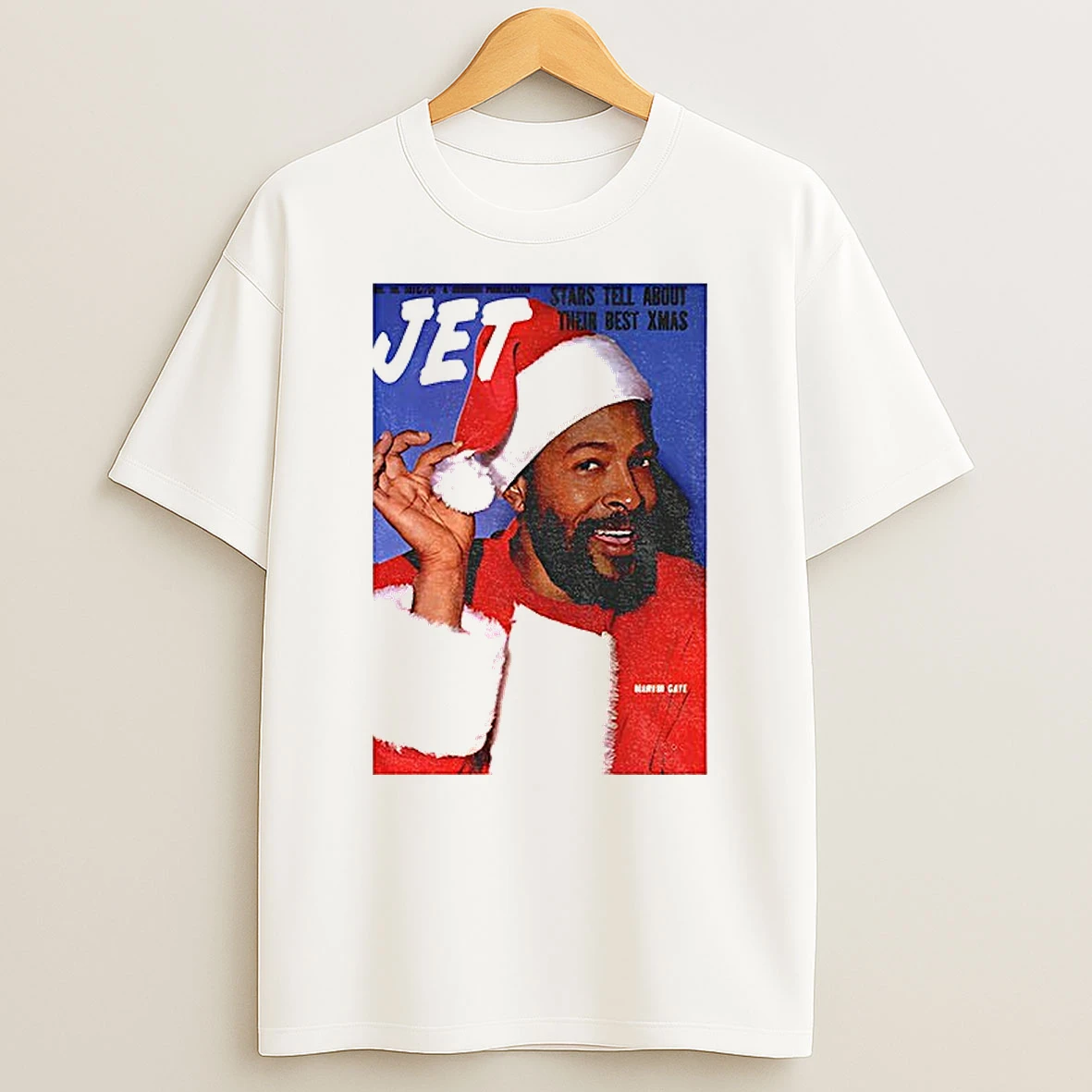 Classic Marvin Gaye Black Santa Christmas Jet Magazine Cover T Shirts