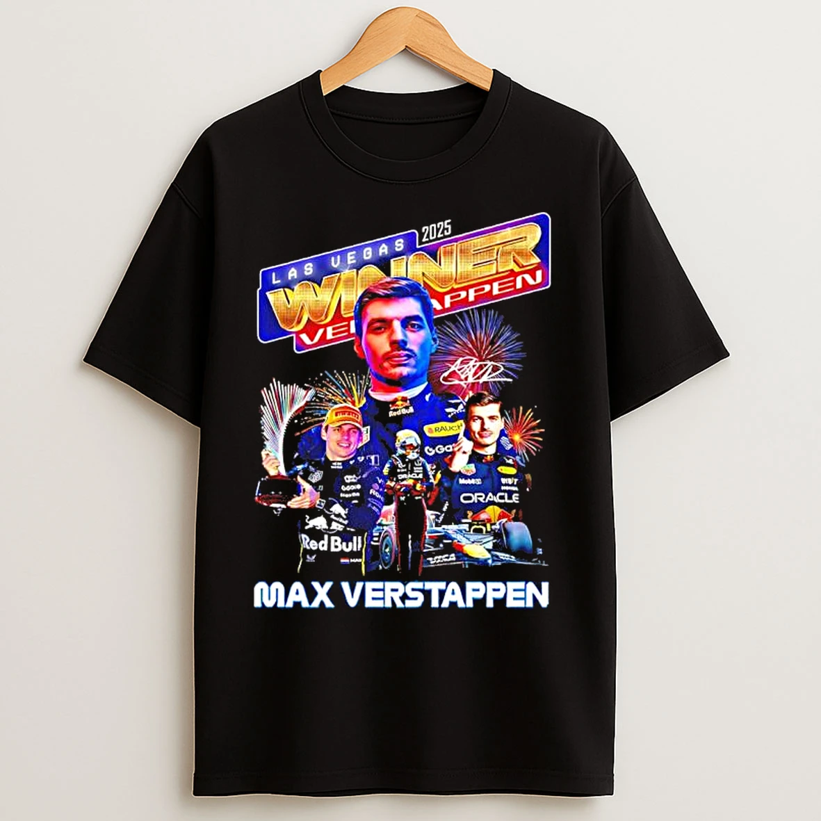 Classic Max Verstappen 2025 Las Vegas Winner Signature T Shirts