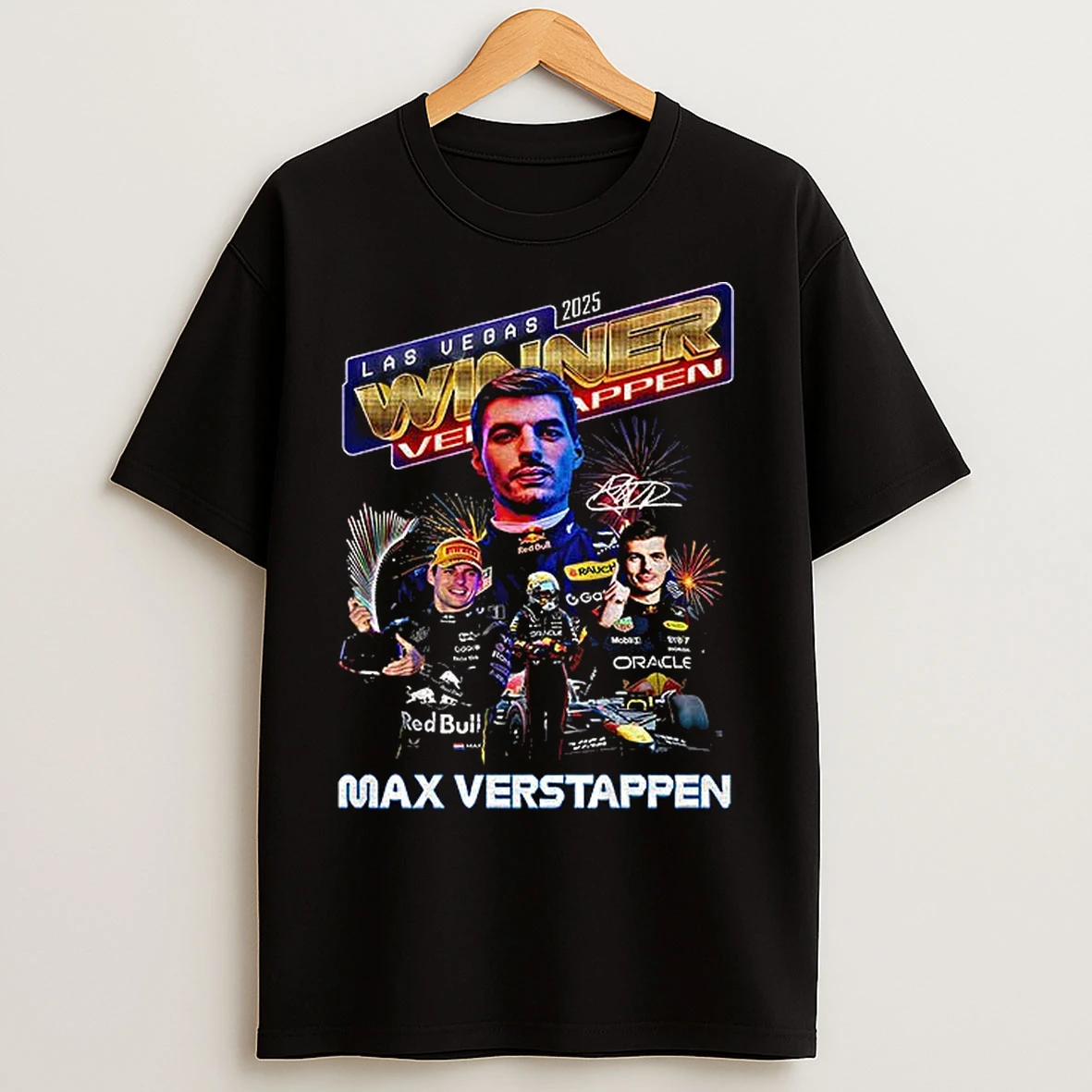 Classic Max Verstappen Las Vegas Grand Prix 2025 Red Bull Racing Signature Graphic T Shirts