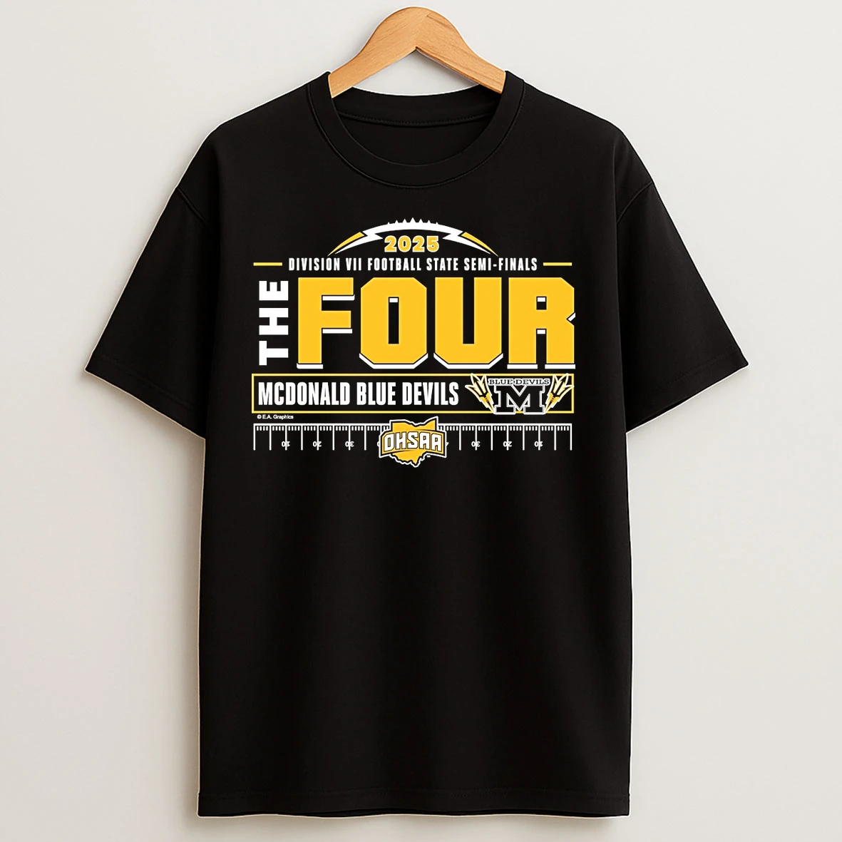 Classic Mcdonald Blue Devils The Four 2025 Division 7 Football State Semifinals T Shirts